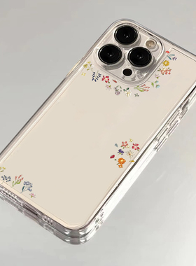 ins花草适用苹果13手机壳16Promax卡通vivox200透明红米note14防摔小米15一加套华为mate70荣耀x60硅胶OPPO软