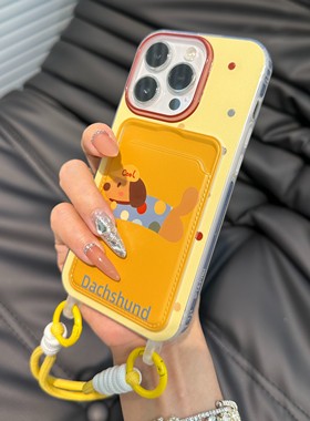 波点腊肠狗M门凯蒂相框卡包壳适用9iPhone15promax苹果14手机壳华为新Pura70荣耀200vivo小米OPPO红米note13