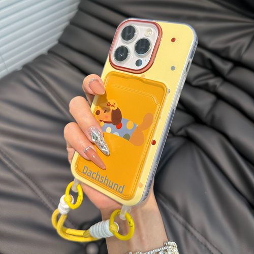波点腊肠狗M门凯蒂相框卡包壳适用9iPhone15promax苹果14手机壳华为新Pura70荣耀200vivo小米OPPO红米note13