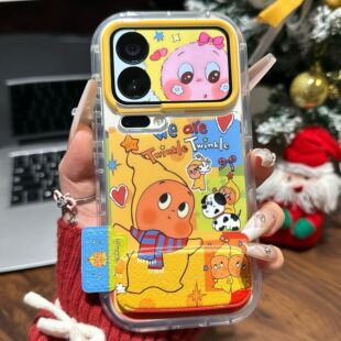 可爱插画星星人适用iPhone17promax手机壳16防摔华为Pura80新款 镜面支架荣耀300泡芙羽纱vivox300小米17pro软