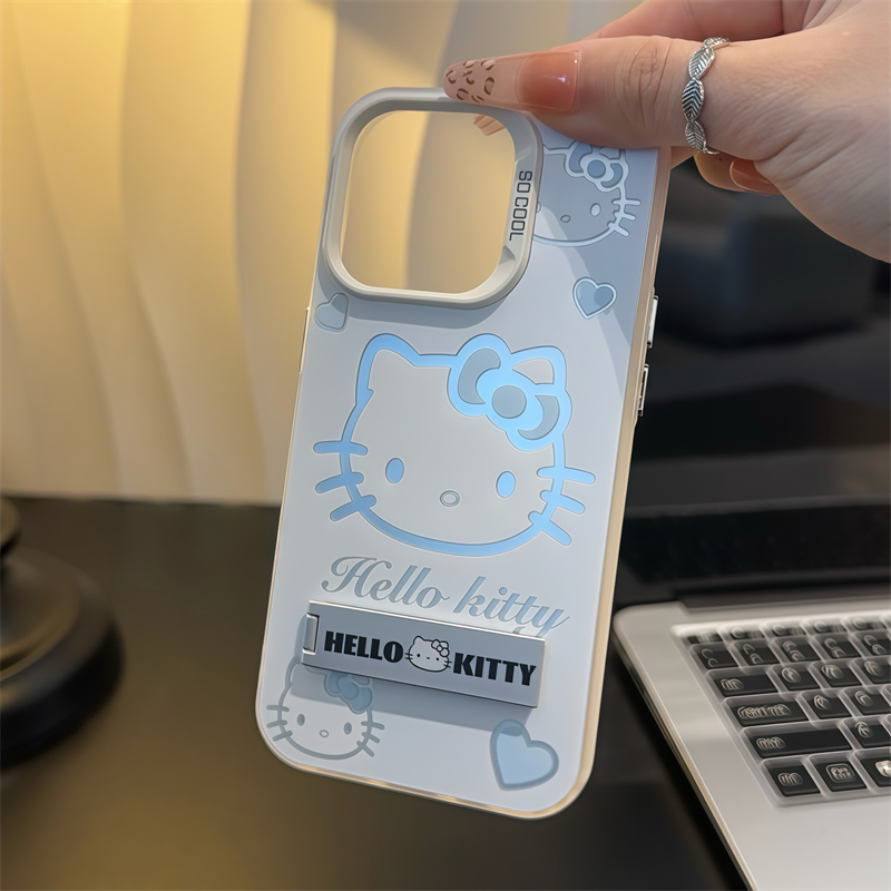 彩银天蓝Kitty适用苹果16/15/14pro手机壳华为Pura70pro新款mate60/OPPO元气壳vivos19x100iQOO小米14note13