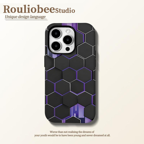 高级白色蜂窝适用苹果15手机壳iPhone16promax卡通华为mate70荣耀vivo个性小米超火菲林二合一防摔套OPPO爆款