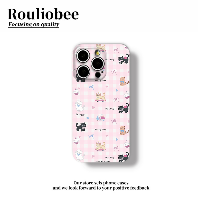 粉格喵喵酱适用苹果15promax手机壳16pro华为mate60新款pura70菲林硬壳OPPOReno12/vivos19x100超火小米14套