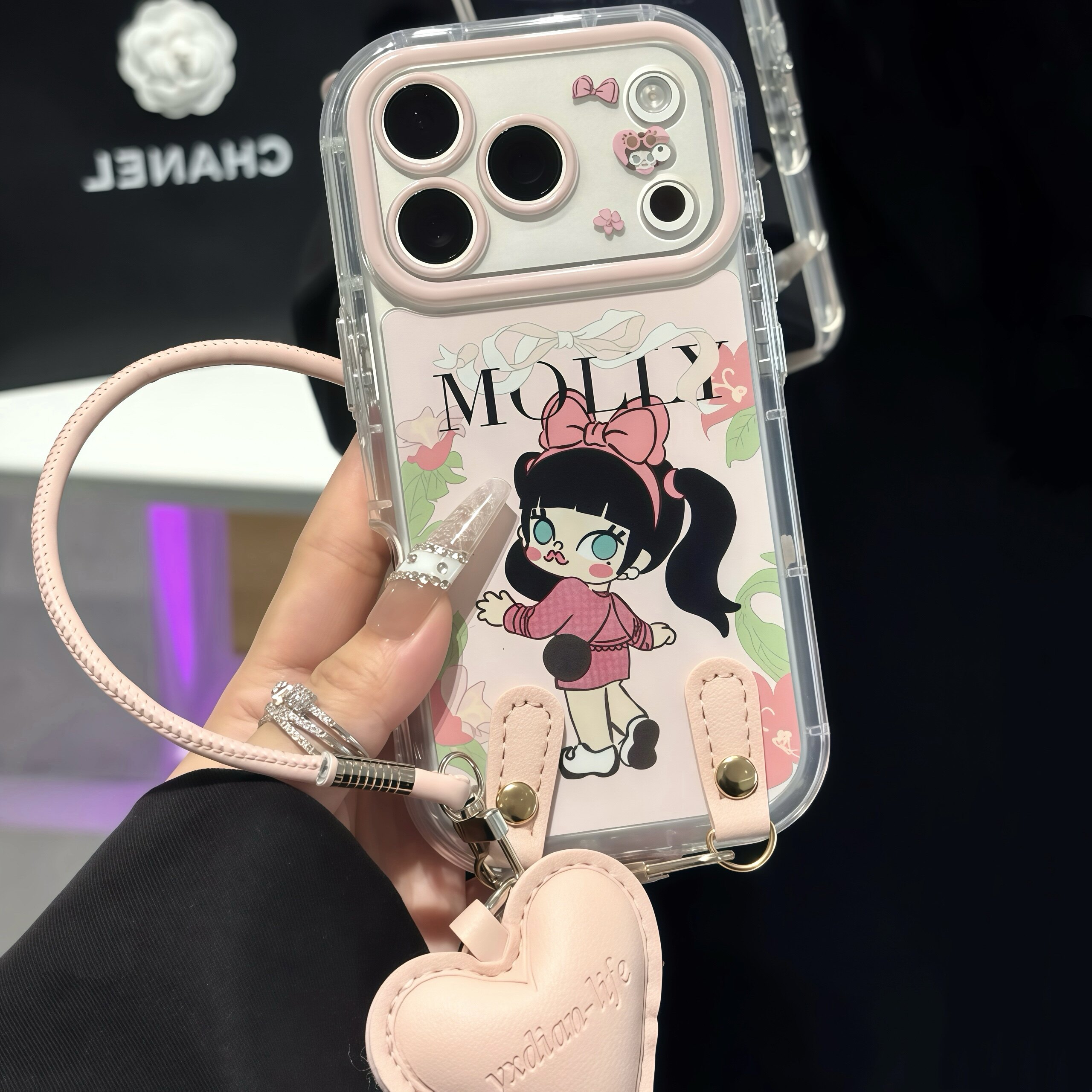 甜妹小香茉莉适用iPhone17promax皮质挂绳手机壳16pro防摔华为Mate70/60新款泡芙羽纱vivox300防摔小米17pro