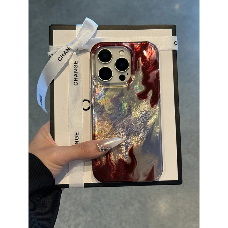 火焰晕染适用苹果15/16promax手机壳16Pro卡通vivox100冰裂纹红米note13防摔小米14华为pura70荣耀200女OPPO