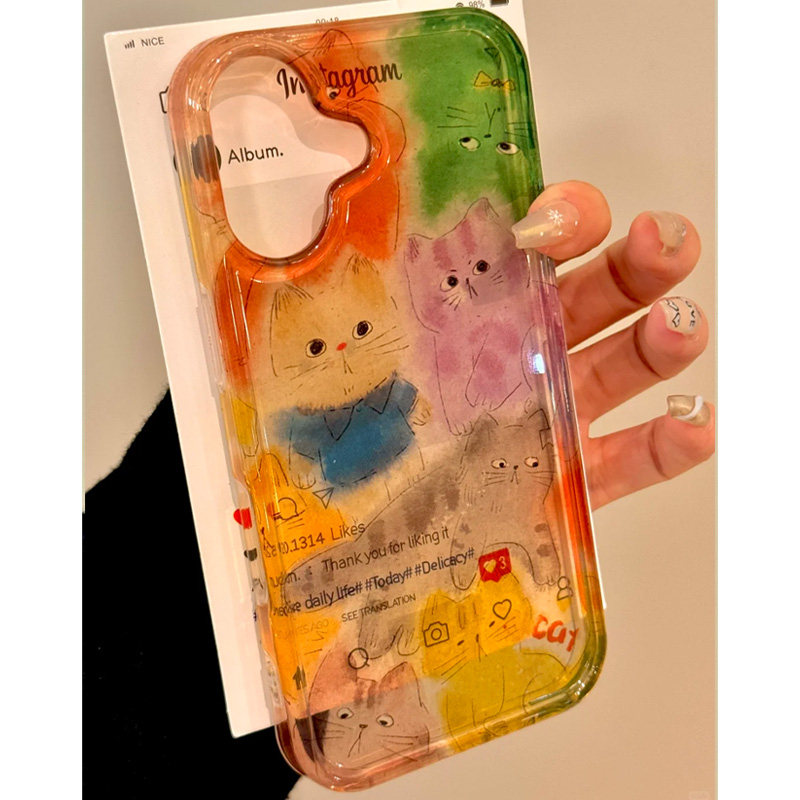 手绘半透彩色哈基米适用苹果15promax手机壳iphone14pro半包13软壳12男女新款11肤感防摔16promax创意XS软套