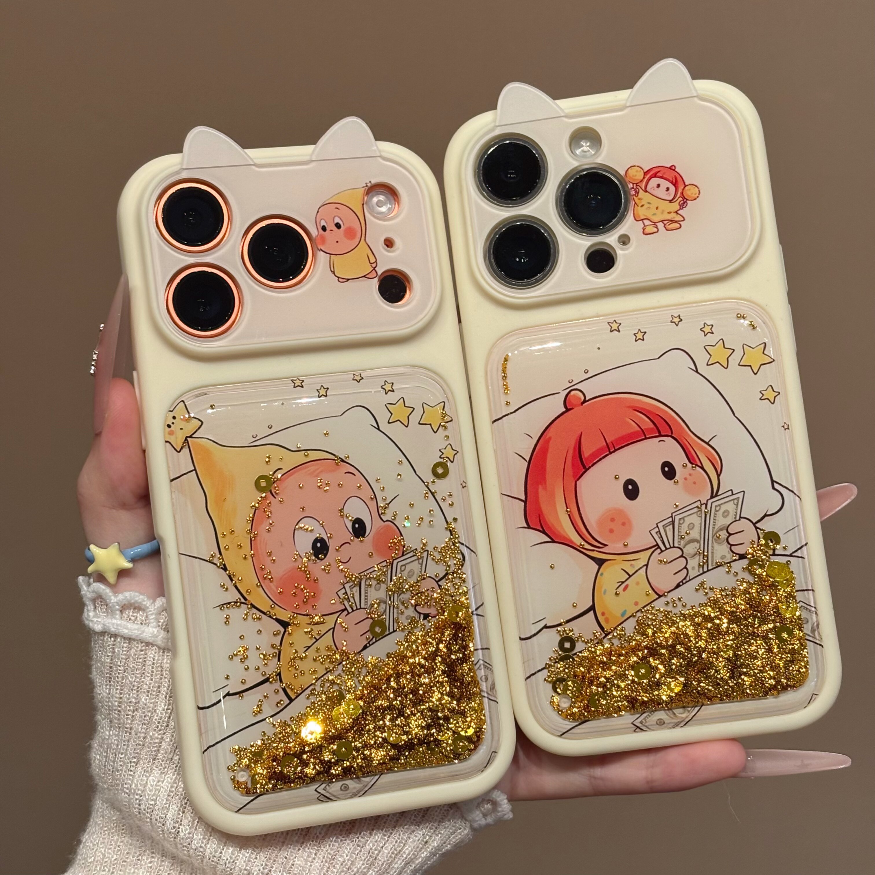 可爱数钱星人适用苹果17promax手机壳iPhone18Pro新款康宁壳华为Pura90/80男女款Reno16防摔小米17pro手机套