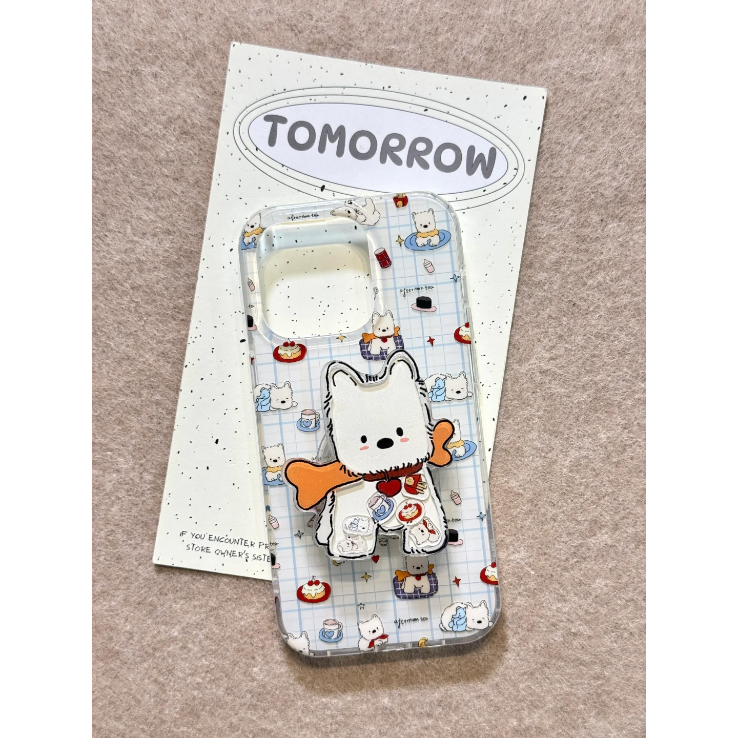 小红书同款格子蓝西高地支架适用苹果16/15pro手机壳iphone14pro软壳12新款11华为pura70荣耀x60vivo小米OPPO