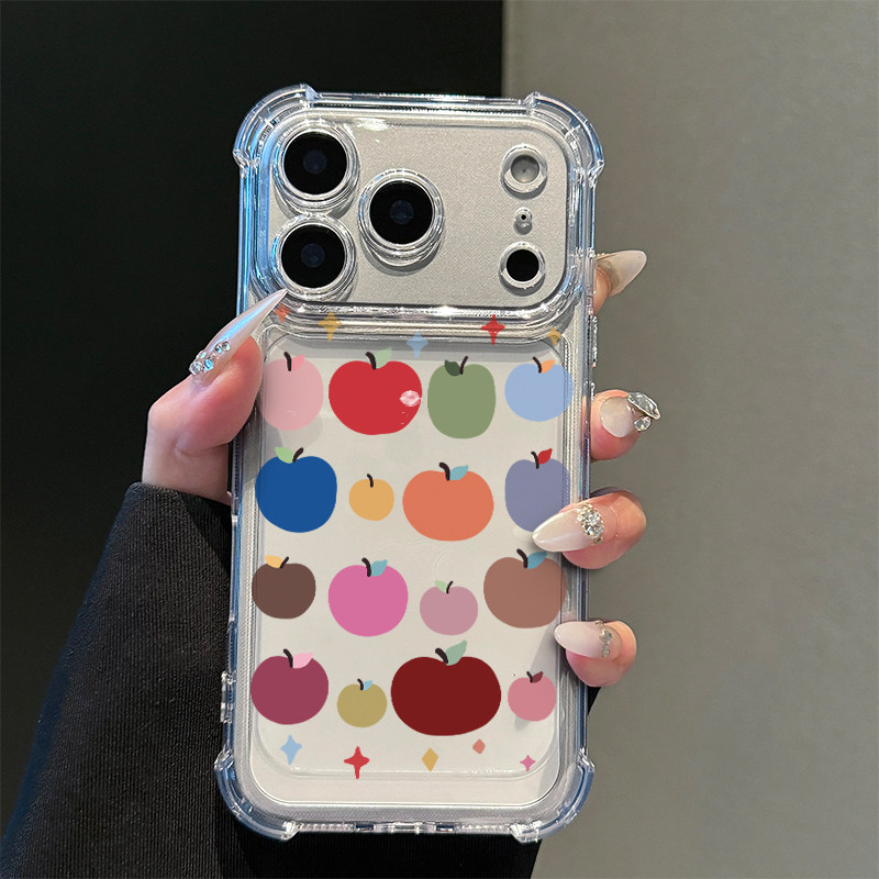 满屏彩色苹果适用iPhone17promax苹果16pro手机壳华为Mate70新款透明气囊壳vivox300荣耀400防摔小米17Pro软