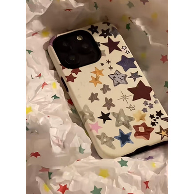 星星贝壳适用苹果15手机壳iPhone16promax卡通华为mate70荣耀vivo个性小米网红超火菲林二合一防摔套OPPO硬壳