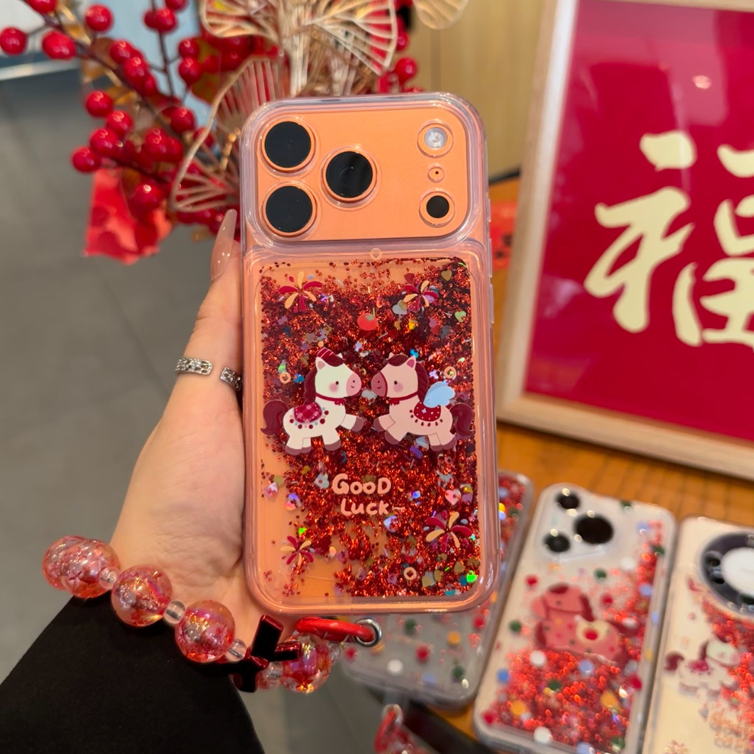 彩色波点小马流沙适用苹果17Promax手机壳iPhone16Pro小米17pro华为mate80圆珠手链k80荣耀400x200vivos30软