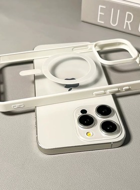 肤感钛灰色适用苹果15promax磁吸手机壳16pro新款13高级透明磁吸壳iphone14pro可爱女12创意保护套17air防摔
