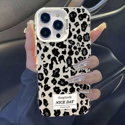 满屏黑色豹纹适用苹果15promax手机壳16pro华为mate60新款pura70元气壳OPPOReno12/vivos19x100小米14超火套