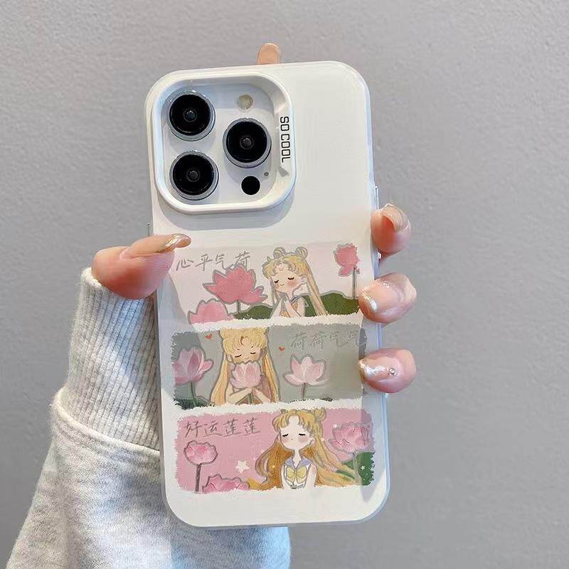 心平气和美少女适用苹果15promax手机壳16pro华为mate60新款pura70元气壳OPPOReno12/vivos19x100女小米14软