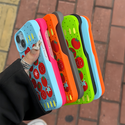 西红柿番茄适用于iPhone18Pro手机壳苹果17promax/16新款11保护套15pro半包硅胶12磨砂防摔xsmax软壳外壳简约