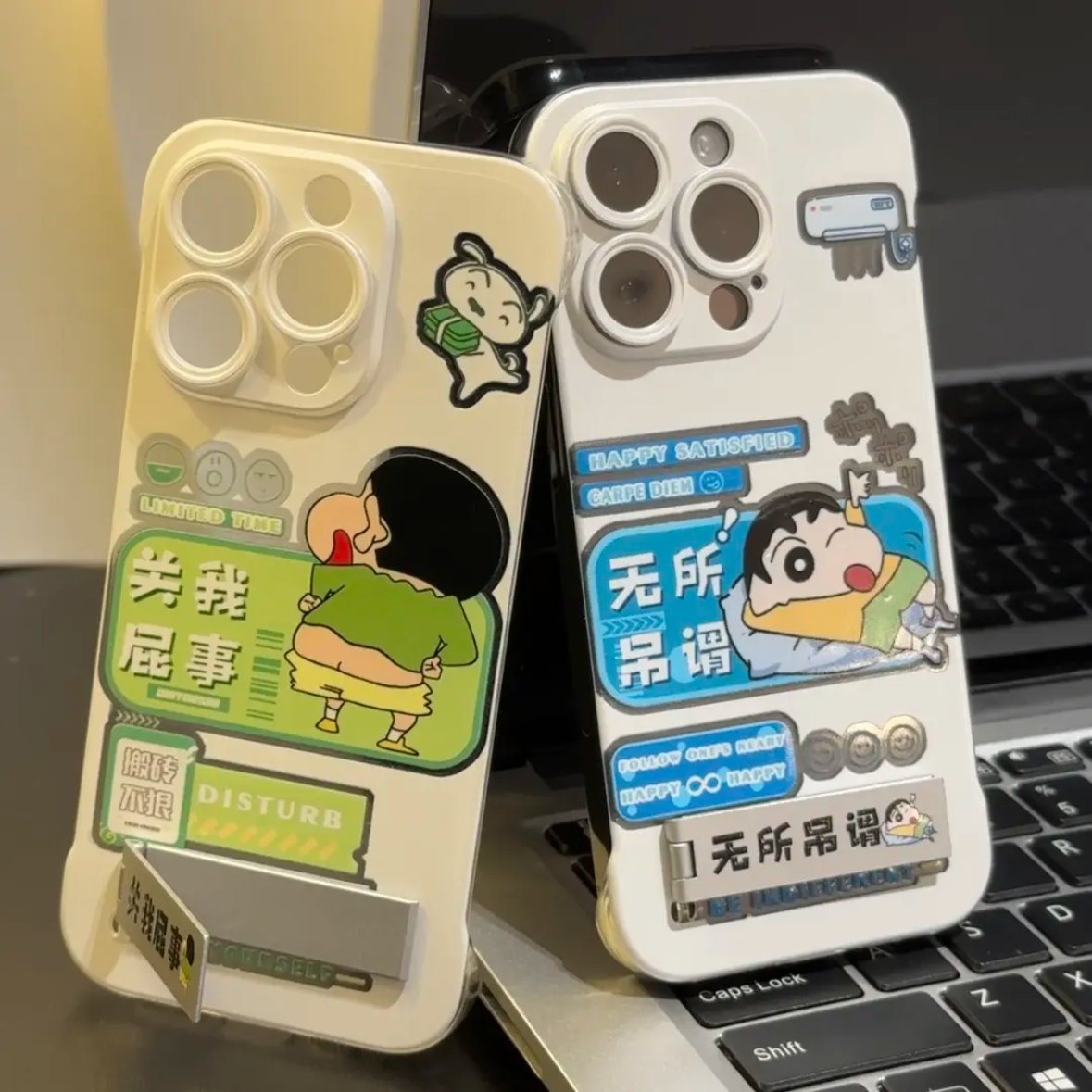 关我屁事小新适用苹果15手机壳16卡通vivox100透明无边框红米note13防摔小米14散热华为pura70荣耀200硬OPPO