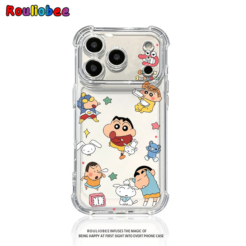 满屏小新小伙伴适用iPhone17promax苹果18Pro手机壳华为Mate80新款透明气囊壳vivox300防摔软小米17Pro手机套