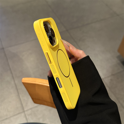 网孔透气散热适用iphone16promax细磁吸圈苹果15Pro超薄手机壳14PM华为Mate70/60全包小米15防摔PC男女保护套