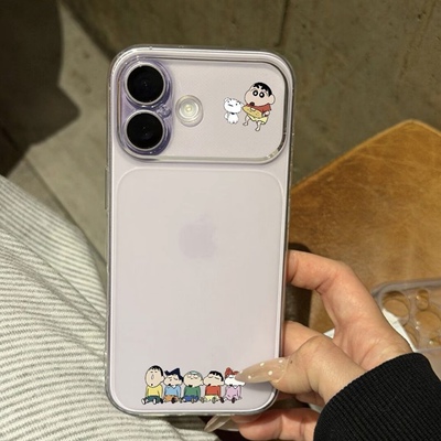 可爱小新小白适用苹果16/17promax手机壳iphone16pro个性13/14软壳男女新款16秒变大视窗15pro防摔套plus超火
