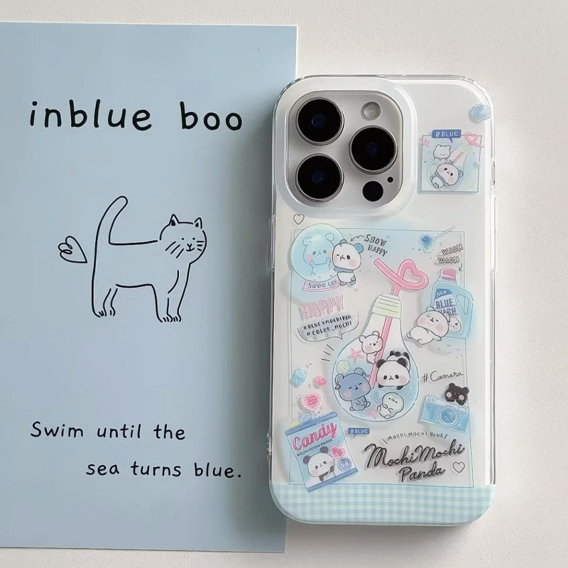 个性灯泡熊猫适用苹果16promax手机壳iphone13/14新款15pro华为mate70荣耀vivox200小米15OPPO全包双层防摔软
