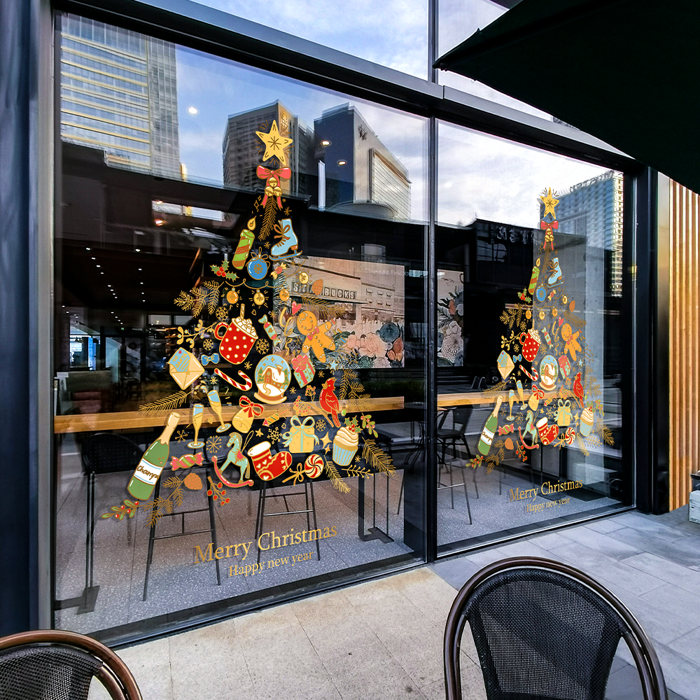 美哲橱窗PVC静电无胶玻璃贴纸