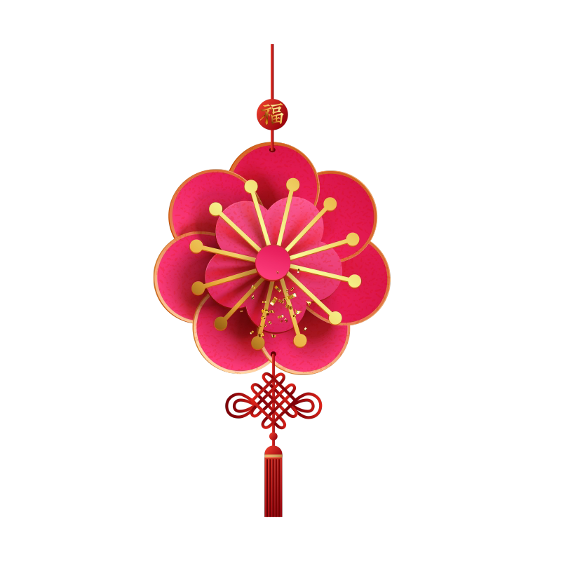 新年静电桃花玻璃门贴纸