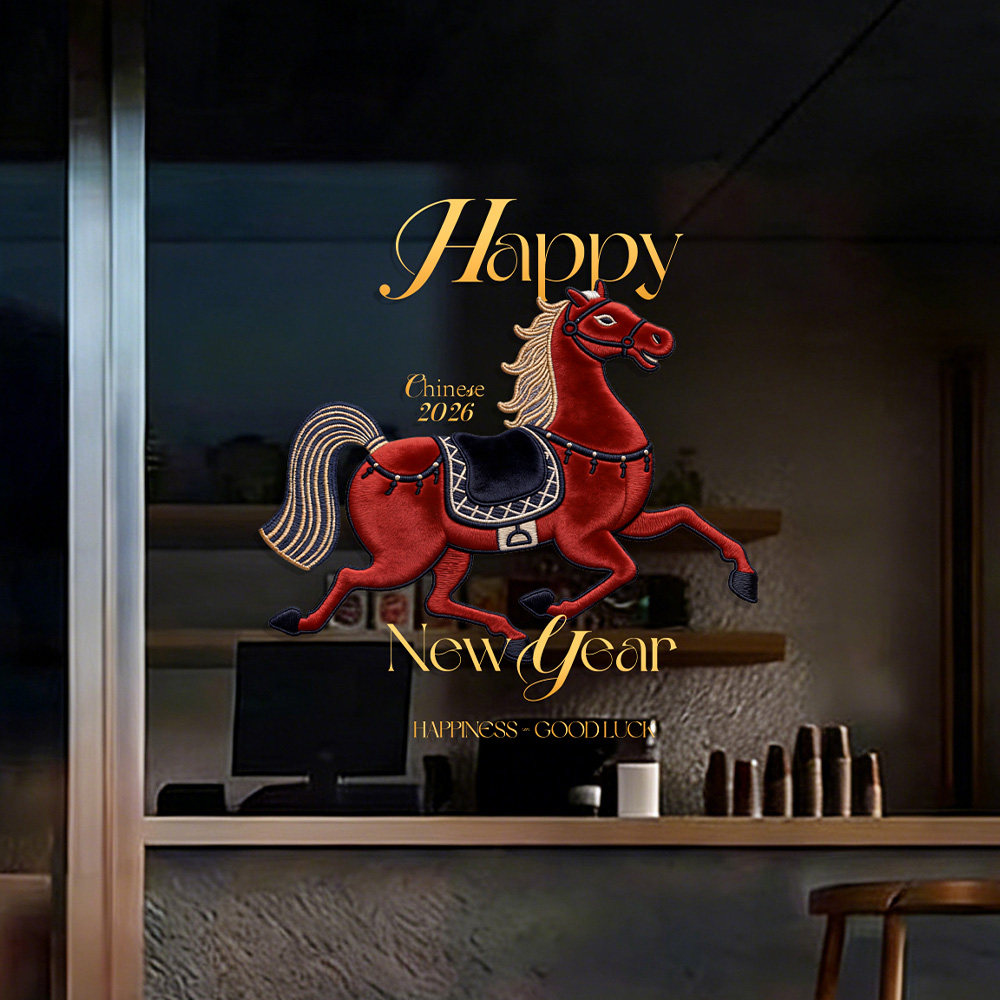 2026马年新款窗花新年红色骏马玻璃门贴纸春节装饰新年快乐静电贴,节庆用品/礼品,喜字/剪纸/贴纸,淘宝优惠券,粉丝福利购,淘宝优惠卷