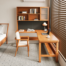 实木转角书桌电脑桌学生家用写字工作台卧室L形拐角办公桌可定制