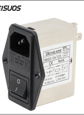 供应插座滤波器CW2C-T 插座式滤波器 保险丝三合一电源开关滤波器