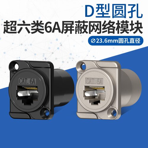 D型CAT6A超六类千兆网络RJ45接口