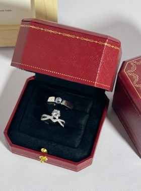 女王的皇冠仿真一克拉钻戒情侣结婚女戒指婚礼仪式用一对道具活口