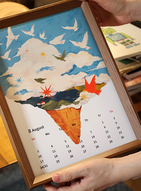 送朋友生日礼物2026年日历原创插画新年摆件创意台历企业定制礼品
