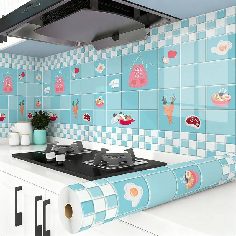 厨房防油贴纸防水自粘墙纸灶台面保护垫橱柜桌面大理石贴膜耐高温