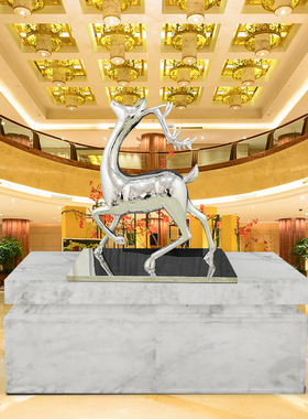 不锈钢镜面鹿动物雕塑 酒店会所现代装饰摆件 园林景观不锈钢雕塑