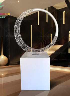 不锈钢创意摆件雕塑 大型商场酒店创意镂空艺术摆件 镂空月亮雕塑