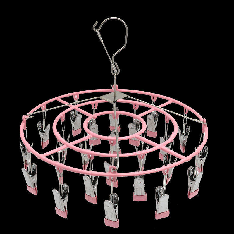 晒袜子架子浸塑防风架夹子衣架家用袜夹子不锈钢凉内衣架晾袜架