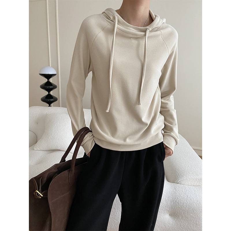 司南 时髦分割设计 简约随性磨毛打底衫连帽加厚套头卫衣 SN4826