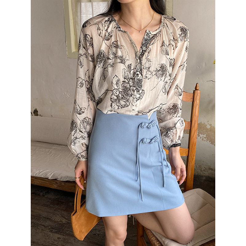 3th Morning 清冷感中式 廓形感宽松国风水墨印花衬衫,女装/女士精品,衬衫,淘宝优惠券,粉丝福利购,淘宝优惠卷