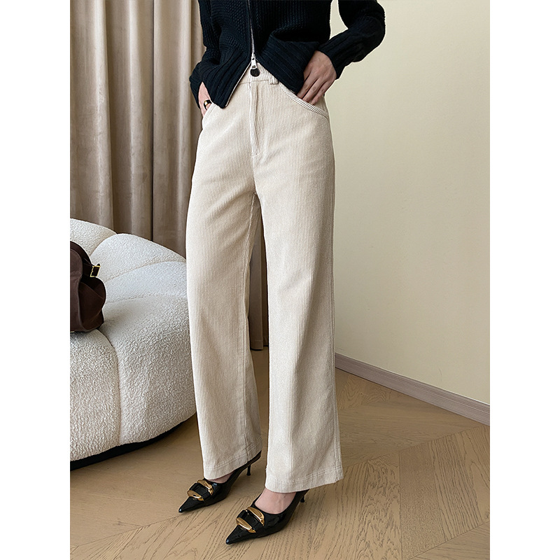 司南 复古氛围感 全棉灯芯绒宽松显瘦阔腿直筒裤秋冬百搭