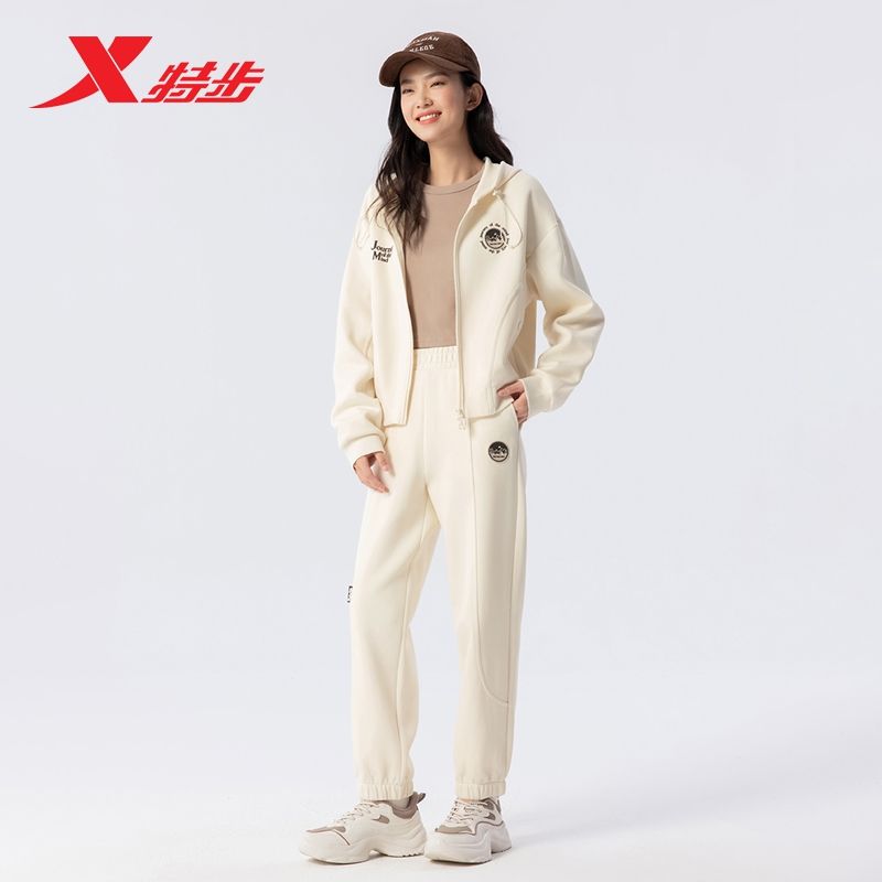 特步门店同款针织长裤女士新款休闲百搭宽松运动裤子975128840441