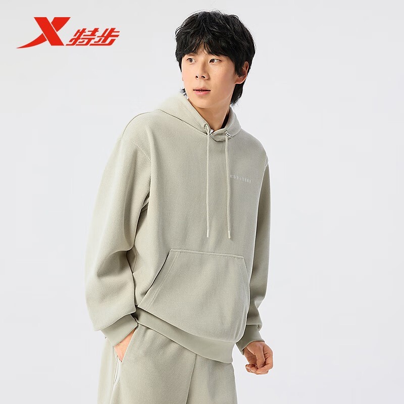 特步连帽卫衣男2025秋季新款潮流休闲运动套头卫衣975129930498