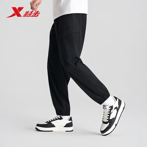特步运动裤男2025秋季新款梭织休闲束脚宽松百搭长裤975329560283
