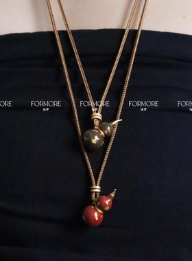 彩色多巴胺滴油葫芦项链轻奢小众时尚高级感毛衣链女新中式国风