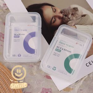 桌面收纳盒明星爱豆小卡卡膜保护套收纳盒透明翻盖储物盒小卡咕盘