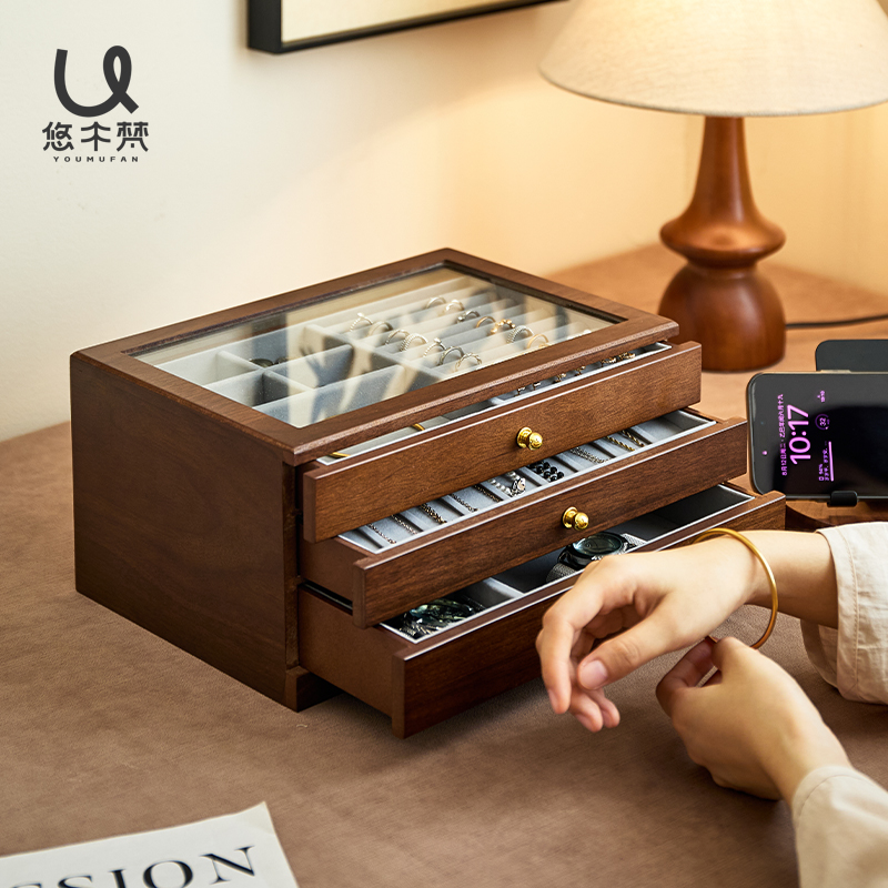 多层首饰盒高档精致大容量项链戒指手饰品收纳盒珠宝黄金存放盒子