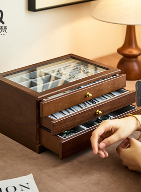 多层首饰盒高档精致大容量项链戒指手饰品收纳盒珠宝黄金存放盒子
