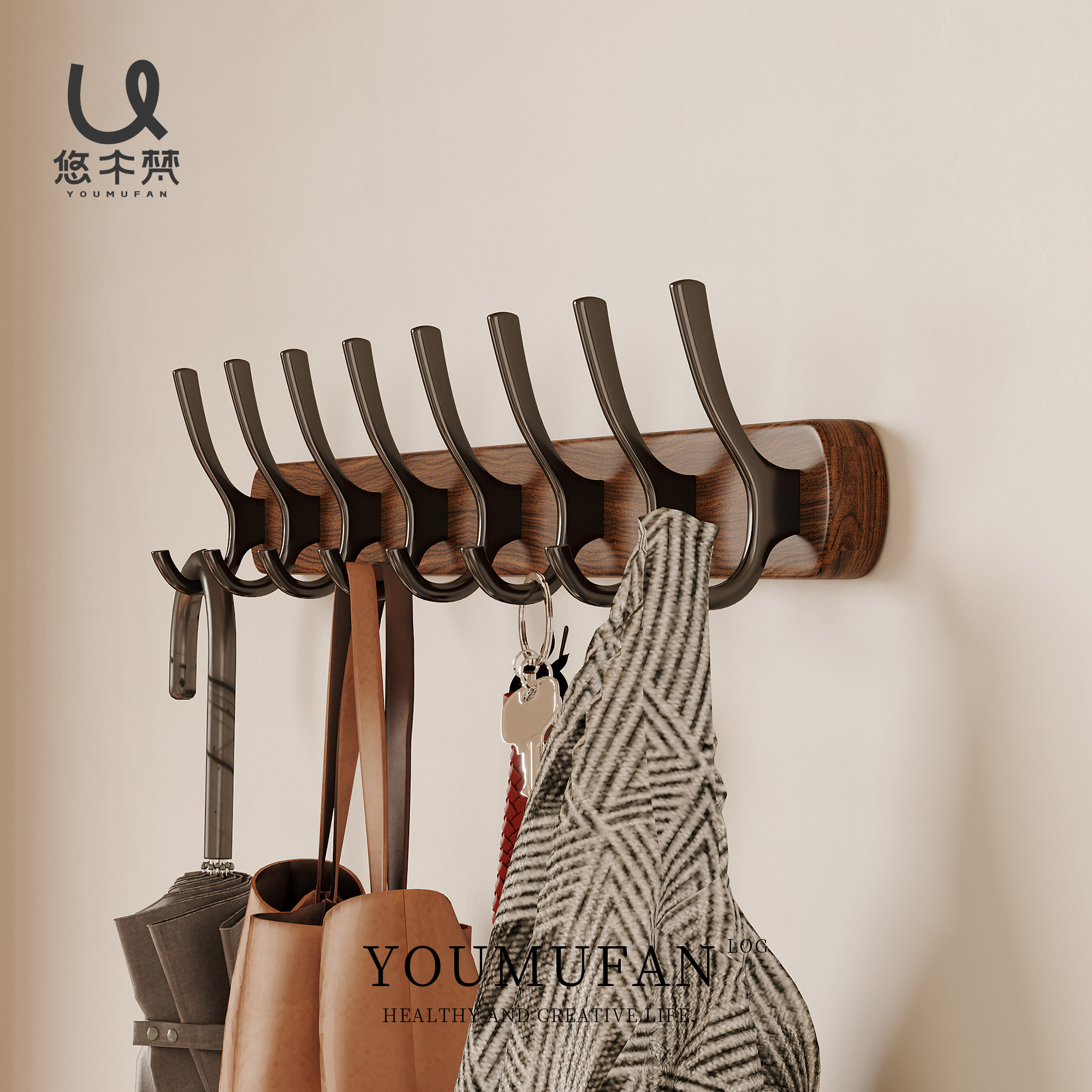 中古实木挂衣架墙上壁挂创意入户门口玄关挂衣钩高级覆古装饰挂钩,家居饰品,装饰挂钩,淘宝优惠券,粉丝福利购,淘宝优惠卷