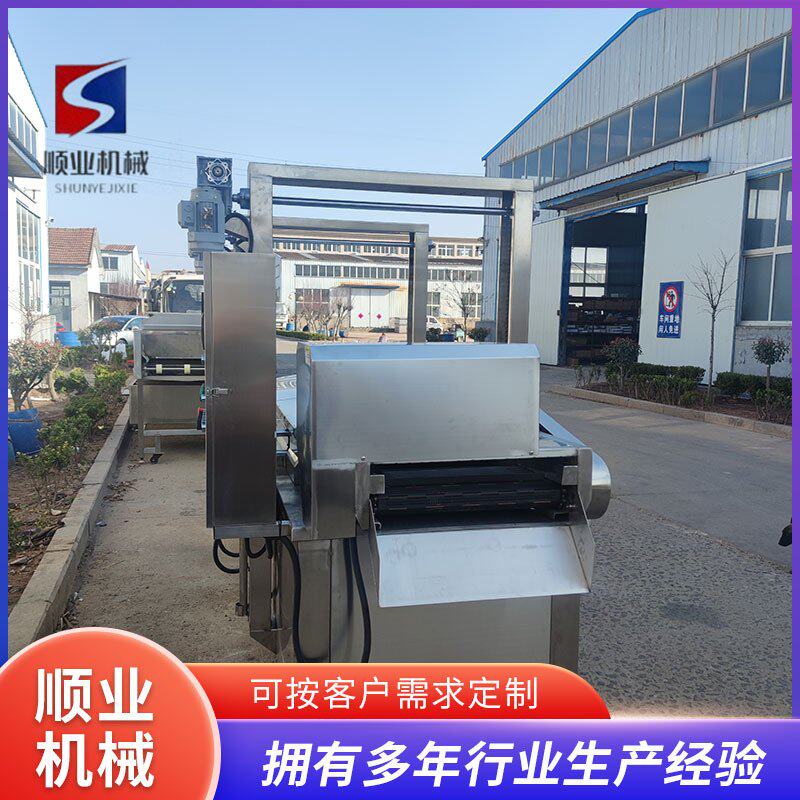 蔬菜串儿油炸线 速冻油条油炸生产线 鸡腿连续式生产油炸线商用