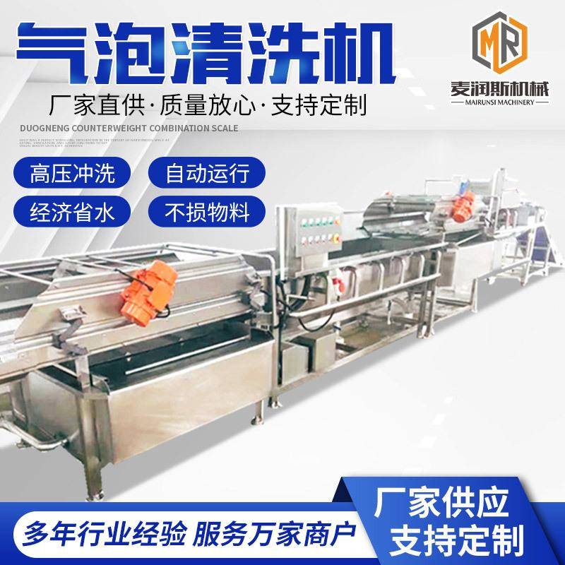 气泡清洗机果蔬 高压喷淋清洗机 净菜加工线毛滚清洗机涡流清洗机