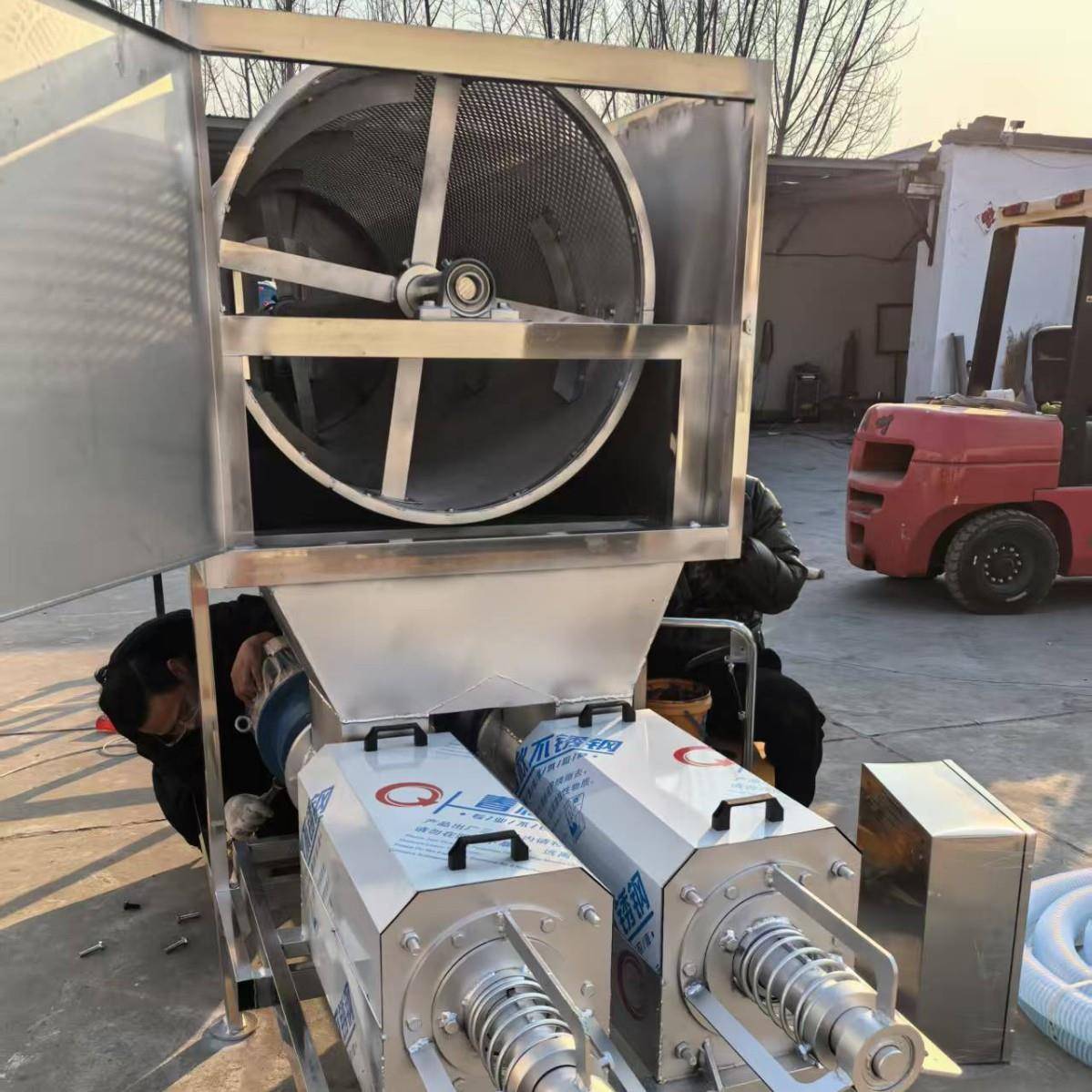 新款楔形筛网滚筒微滤猪粪干湿分离机 养殖场专用牛粪鸡粪脱水机